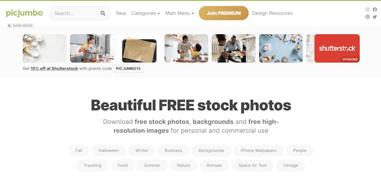 Picjumbo free stock photo website
